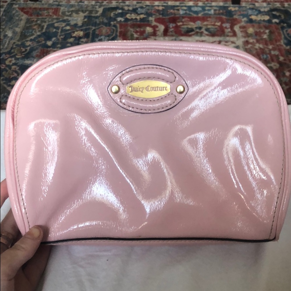 Juicy Couture light pink leather makeup bag
